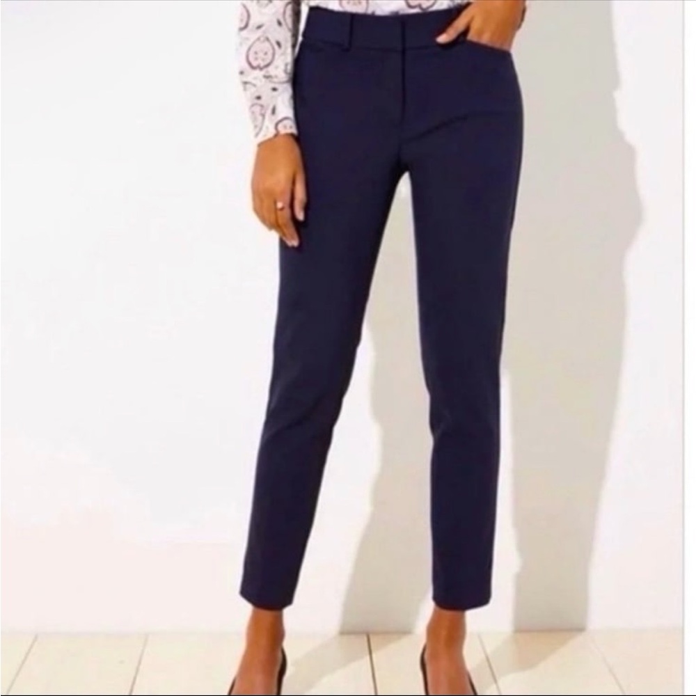 LOFT Julie Skinny Navy Blue Dress Pants